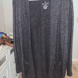 charcoal gray/black cardigan